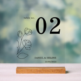 Elegantes Hochzeitskarte Akryllisches Zeichen für Acrylschild