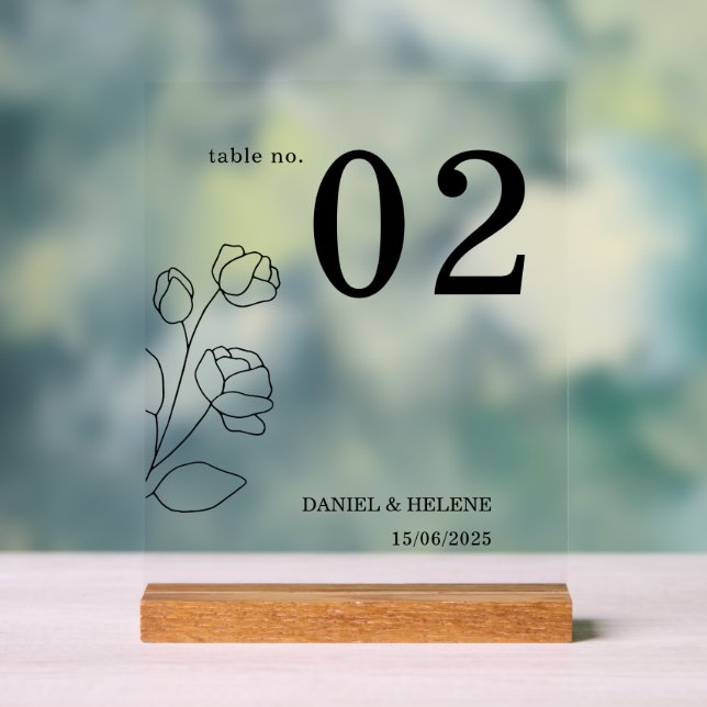 Elegantes Hochzeitskarte Akryllisches Zeichen für  Acrylschild (Neutral)