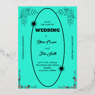 Elegantes Hochzeitskartendesign Folieneinladung
