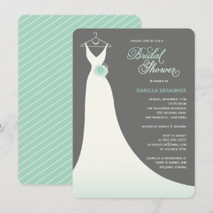 Elegantes Hochzeitskleid, Einladung zur Brautparty