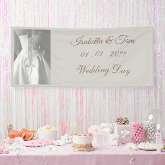 Elegantes Hochzeitskleid, modern und minimalistisc Banner