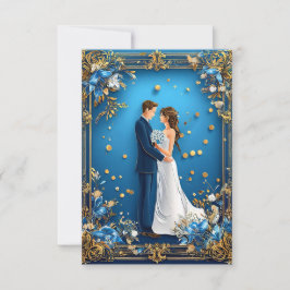 Elegantes Hochzeitskuppeln mit Blumenrahmen Einladung