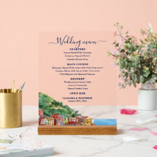 Elegantes Hochzeitsmenü der italienischen Riviera Acrylschild