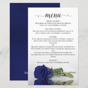 Elegantes Hochzeitsmenü für Navy Blue Rose