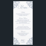 Elegantes Hochzeitsmenü | Nadine (Dusty Blue - Gra Menükarte<br><div class="desc">Diese elegante Hochzeitskarte passt perfekt zu unserer Nadine Einladungssuite. Die Designfarbe ist Set in staubblau / blau-grau, aber Sie können die Farbe des Designs ändern, indem Sie Ihre Hintergrundfarbe ändern. **WIE SIE IHRE DESIGN-FARBE ÄNDERN** 1) Klicken Sie auf den Button "Personalisieren". 2) Klicken Sie unten auf den Link "CUSTOMIZE". Dann...</div>