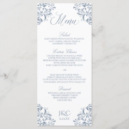Elegantes Hochzeitsmenü | Nadine (Dusty Blue - Gra Menükarte