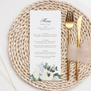 Elegantes Hochzeitsmenü von Elfenbein Menükarte