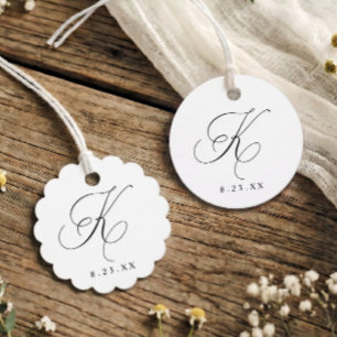 Elegantes Hochzeitsmonogramm Initiale K in Kalligr Geschenkanhänger