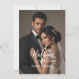 Elegantes Hochzeitspaar-Foto Formales Hochzeits-Wi Einladung