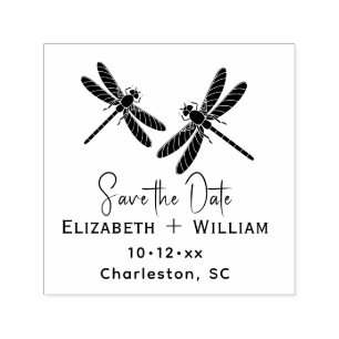 Elegantes Hochzeitspaar mit 2 Libellen Save-the-Da Permastempel