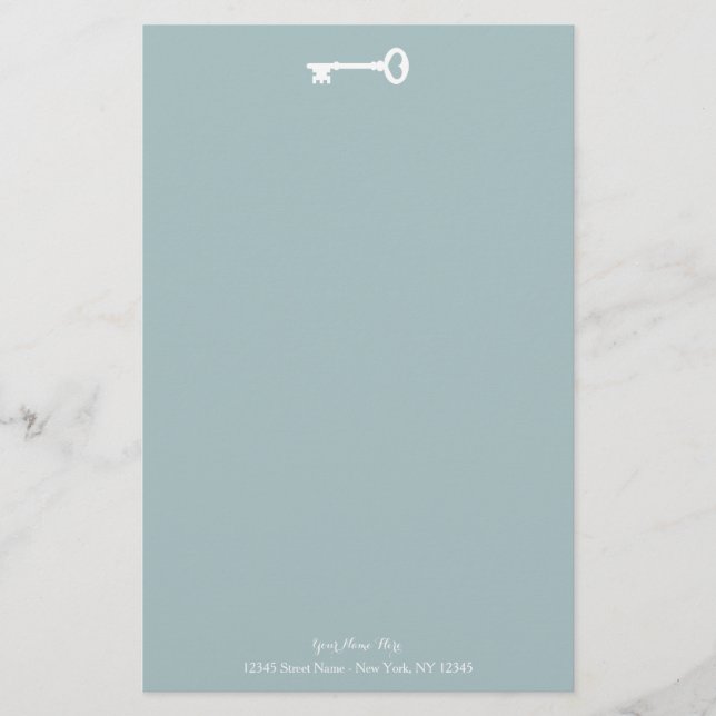 Elegantes Hochzeitspapier mit Vintagem Schlüssel Briefpapier (Vorderseite)