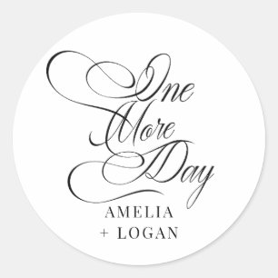 Elegantes Hochzeitsprobe-Dinner mit Kalligrafie Runder Aufkleber
