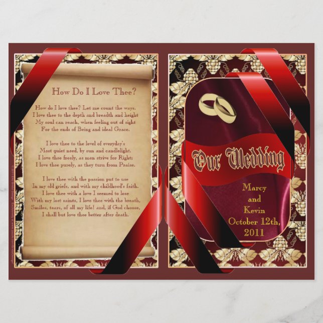 Elegantes Hochzeitsprogramm (Vorderseite)