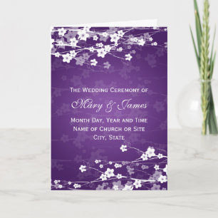Elegantes Hochzeitsprogramm Cherry Blossom Lila Programm