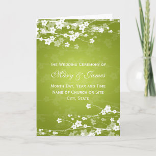 Elegantes Hochzeitsprogramm Cherry Blossom Lime Gr Programm