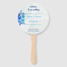 Elegantes Hochzeitsprogramm für Blue Custom Blume