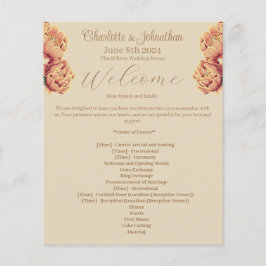 Elegantes Hochzeitsprogramm für blühende Kakteen