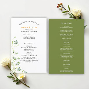 Elegantes Hochzeitsprogramm für das Blumenbudget