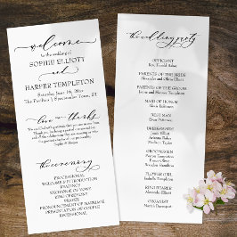 Elegantes Hochzeitsprogramm für den Schriftart mit