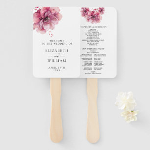 Elegantes Hochzeitsprogramm für die Rose Dusty Fächer