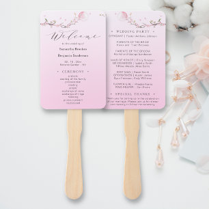 Elegantes Hochzeitsprogramm für Flora Fächer