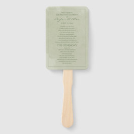 Elegantes Hochzeitsprogramm für grünes Wasser Fächer