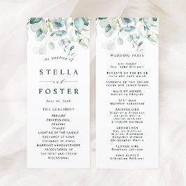 Elegantes Hochzeitsprogramm für Grünfolien Programm