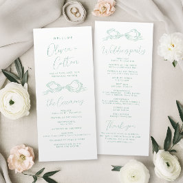 Elegantes Hochzeitsprogramm für leichte grüne Hand Programm