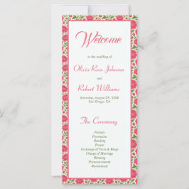 Elegantes Hochzeitsprogramm für Pink Peony Floral