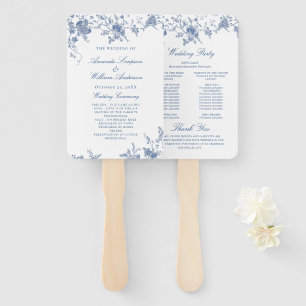 Elegantes Hochzeitsprogramm für Viktorianische Blu Fächer