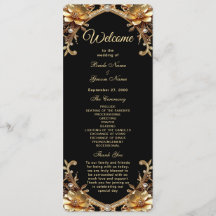 Elegantes Hochzeitsprogramm im Goldrahmen