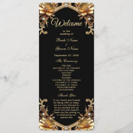 Elegantes Hochzeitsprogramm im Goldrahmen Programm