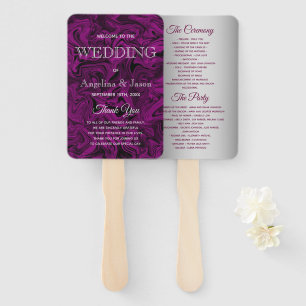 Elegantes Hochzeitsprogramm in Lila Fächer