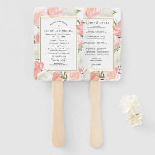 Elegantes Hochzeitsprogramm in Rosa Fächer