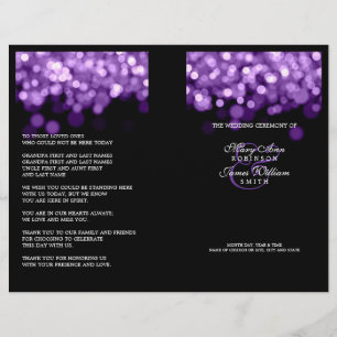 Elegantes Hochzeitsprogramm Lila Lights