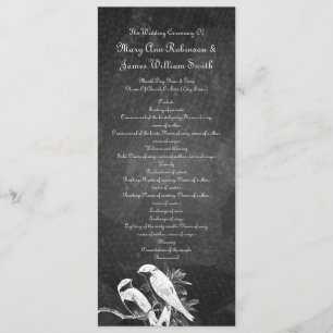 Elegantes Hochzeitsprogramm Love Birds Black Programm