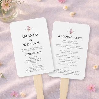 Elegantes Hochzeitsprogramm mit floralem Design Fächer