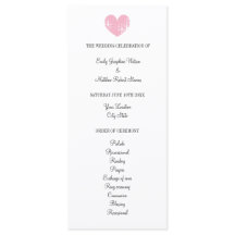 Elegantes Hochzeitsprogramm mit rustikalem rosa He