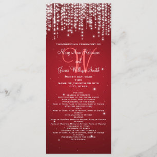 Elegantes Hochzeitsprogramm Nachtleben Rot Programm