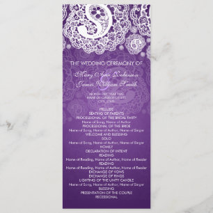 Elegantes Hochzeitsprogramm Paisley Lace Lila Programm