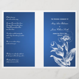 Elegantes Hochzeitsprogramm Poppy Blue