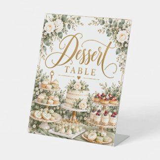 Elegantes Hochzeitsschild für den Dessert-Tisch mi Sockelschild