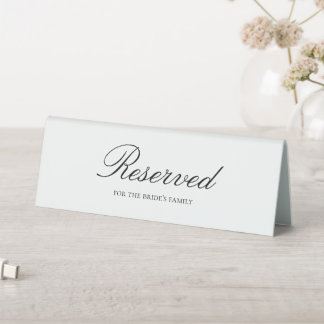 Elegantes Hochzeitsschild für reservierten Tisch Tischaufsteller