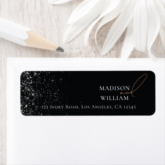 Elegantes Hochzeitsschwarz-Design mit Glitzer (Insitu)