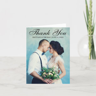 Elegantes Hochzeitsskript Foto Dankeschön Note Car Dankeskarte