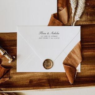 Elegantes Hochzeitsskript für Rücksendeadresse Rub Gummistempel