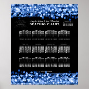 Elegantes Hochzeitsstichtabelle Party Glitzern Bla Poster