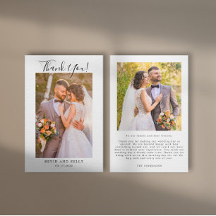 Elegantes Hochzeitsstift Foto Dankeschön Karte