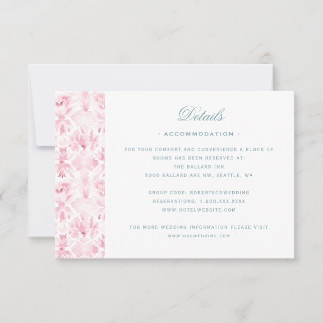 Elegantes Hochzeitsstift mit Rose-Detailkarte Dankeskarte (Vorderseite)