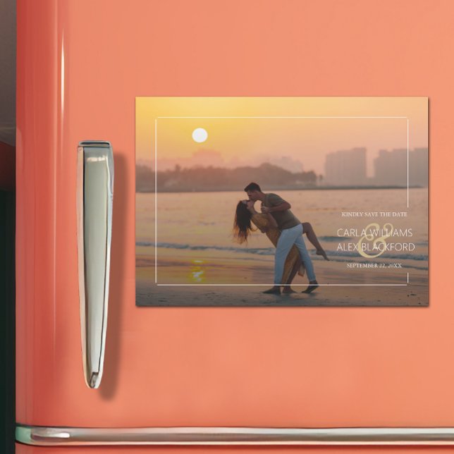 Elegantes Hochzeitsstift Save the Date Magnetkarte (Von Creator hochgeladen)